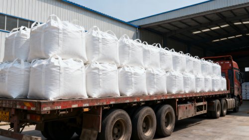 工厂高耐温氢氧化铝产品装车现场