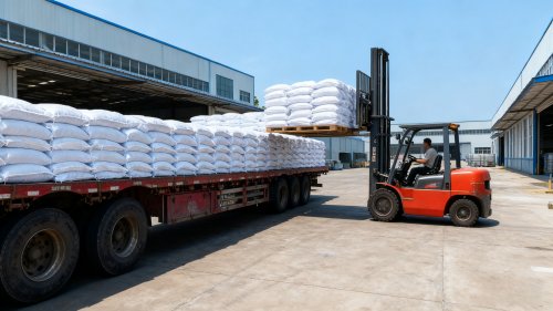 工业级氢氧化铝装车发货现场