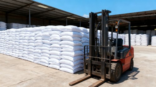 工厂厂区氢氧化铝产品装车全景