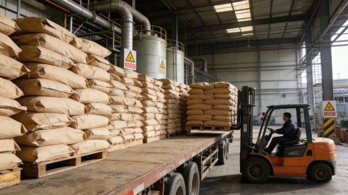 佛山氢氧化铝工厂整齐堆放装车产品