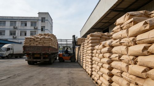 白色氢氧化铝颜料颗粒装车物流准备