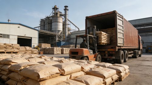 淄博聚隆高质量工业级氢氧化铝装车现场