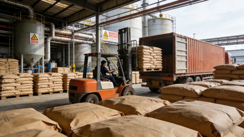 工厂物流装车氢氧化铝产品