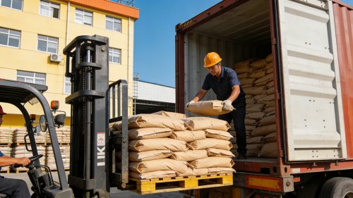 工业级氢氧化铝粒度产品装车与运输现场