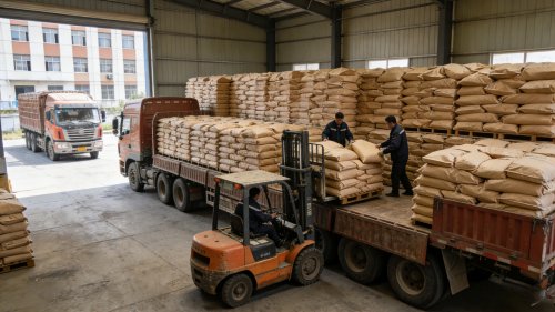 氢氧化铝颗粒堆放整齐