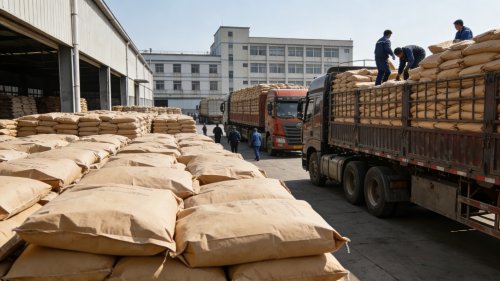 氢氧化铝高白产品装车准备出厂