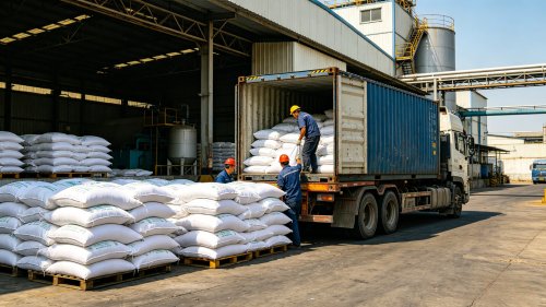 高纯度氢氧化铝吨袋装车纯度大于99.5%粒度1至5微米用于电子陶瓷电容器和陶瓷基板厂区实拍