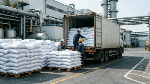 超细电子级氢氧化铝吨袋装车中位粒径1至3微米表面硅烷处理用于电子灌封胶高填充低粘度厂区实拍